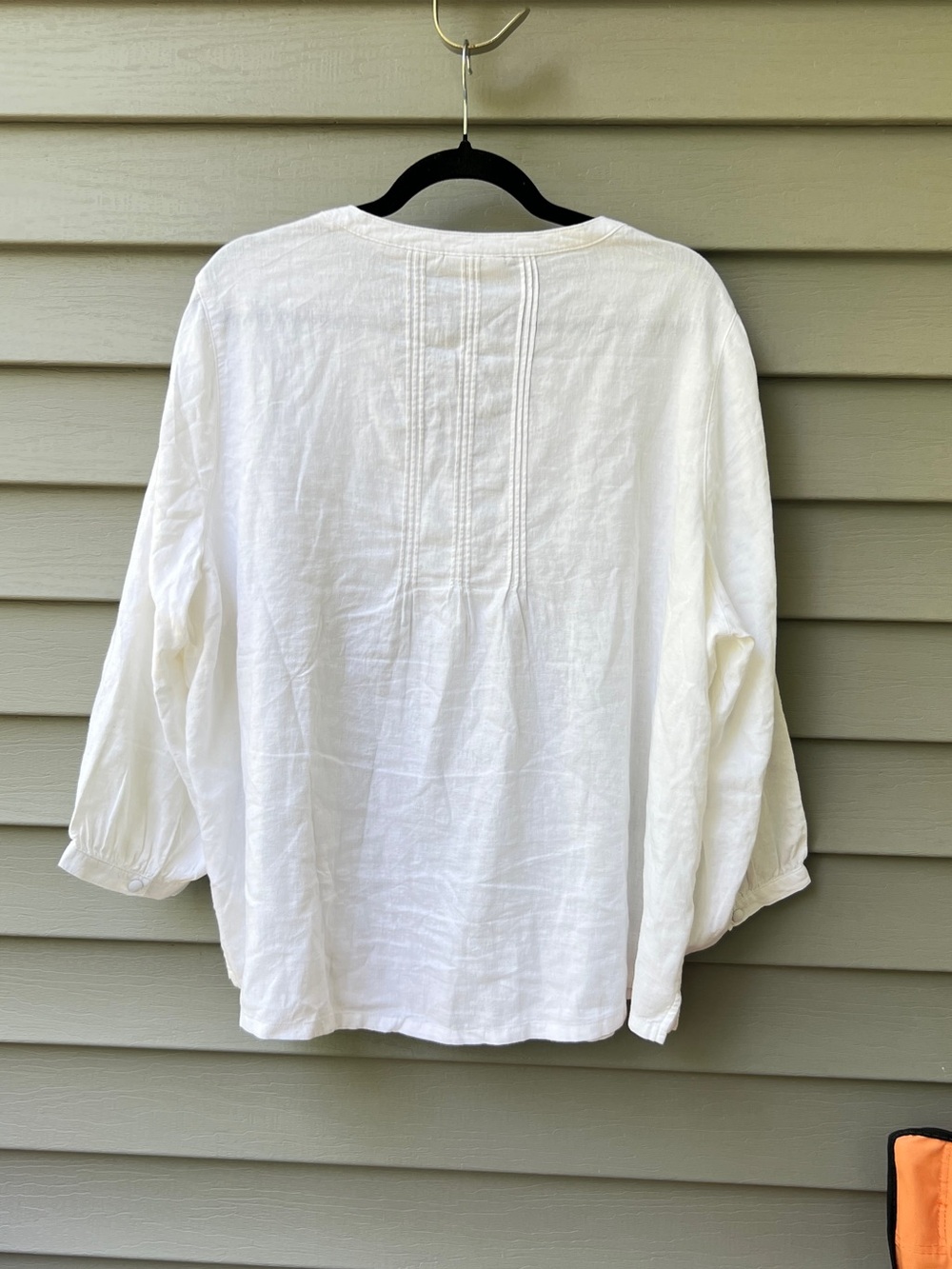 Calypso St. Barth Linen Blend Blouse 1X White Boho Tunic Lightweight Top - Picture 9 of 15